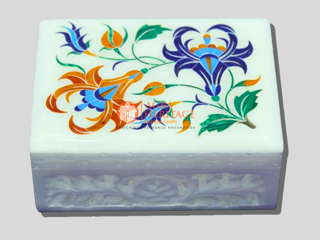 Buy Online Marble Jewelry Box Semi Precious Stone Art